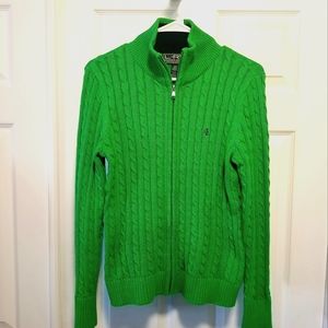 Ralph Lauren Active Green Zip Sweater in Medium